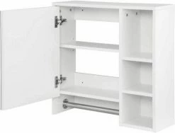 EUGAD Spiegelschrank Hängeschrank mit 6 Ablagen mit Tür 60x20x60cm Weiß -EUGAD Verkäufe 88bdf26c 3bb7 594a b5be a554c9c922dc
