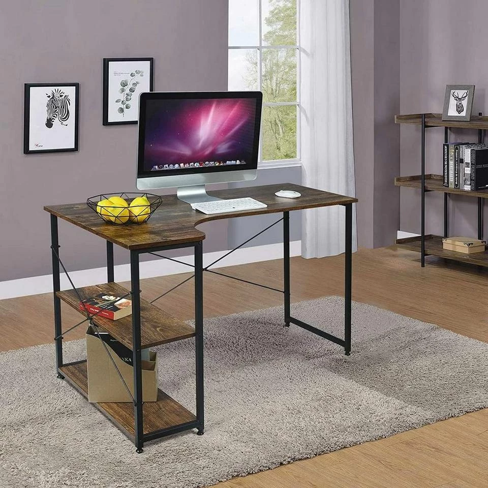 EUGAD Schreibtisch, PC-Tisch Bürotisch Arbeitstisch mit Bücherregal Holz 120x74x71,5 cm Hell Eiche Holz Vintage, Weiß+Hell Eiche 10 EUGAD Schreibtisch, PC-Tisch Bürotisch Arbeitstisch mit Bücherregal Holz 120x74x71,5 cm Hell Eiche Holz Vintage, Weiß+Hell Eiche – Bild 8