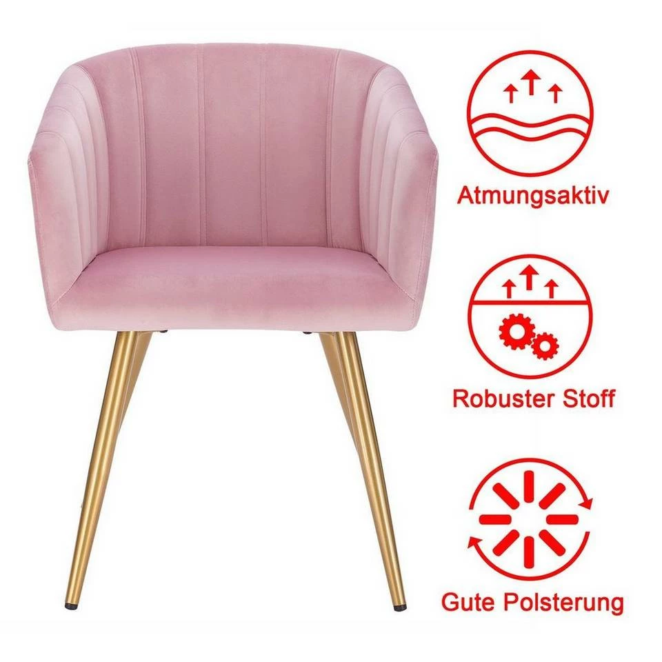 EUGAD Esszimmerstuhl (4 Stück), 4er-Set Esszimmerstuhl Polsterstuhl aus Samt Dunkelgrün Dunkelgrau, Dunkelgrün, Rosa, Schwarz 25 EUGAD Esszimmerstuhl (4 Stück), 4er-Set Esszimmerstuhl Polsterstuhl aus Samt Dunkelgrün Dunkelgrau, Dunkelgrün, Rosa, Schwarz – Bild 23