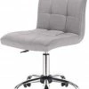 EUGAD Schreibtischstuhl, Bürohocker Schreibtischstuhl Rollhocker drehbar höhenverstellbar Stoffbezug Metall Dunkelgrau, Hellgrau