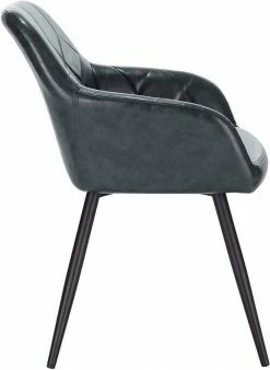 EUGAD Esszimmerstuhl, aus Kunstleder mit Armlehnen und Rückenlehne Gestell aus Metall Schwarz Braun, Dunkelbraun, Dunkelgrau -EUGAD Verkäufe 8a230d1e 5aef 5e7f ad59 0c61207f815a