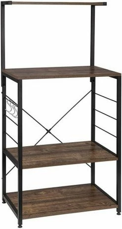 EUGAD Küchenregal, Standregal Bäckerregal mit 4 S-Haken, Industrie-Design, Vintage