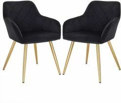 EUGAD Esszimmerstuhl (2 Stück), Wohnzimmerstuhl mit Armlehnen und Rückenlehne aus Samt Polsterstuhl Metallbeine in Gold Dunkelgrau Dunkelgrau | Dunkelgrau, Schwarz | Schwarz -EUGAD Verkäufe 8b09d889 e915 563d 9a47 f32a155c7d0f