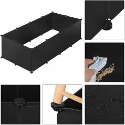 EUGAD Freigehege, Freigehege für Kaninchen Hasen Meerschweinchen Welpenauslauf DIY, 12 Platten 145 x 75 x 46 cm Grau, Schwarz, Transparent, Weiß -EUGAD Verkäufe 8b194b1f 5d62 46d7 a433 a013cf1c016f