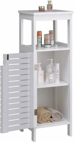 EUGAD Badkommode (1 St), Badschrank Badregal Nachttisch Nachtkommode Eckschrank Eckkommode Medizinschrank Holz, weiß 30x30x78cm -EUGAD Verkäufe 8bdee639 98a7 459d 988a bf788bdd89ce