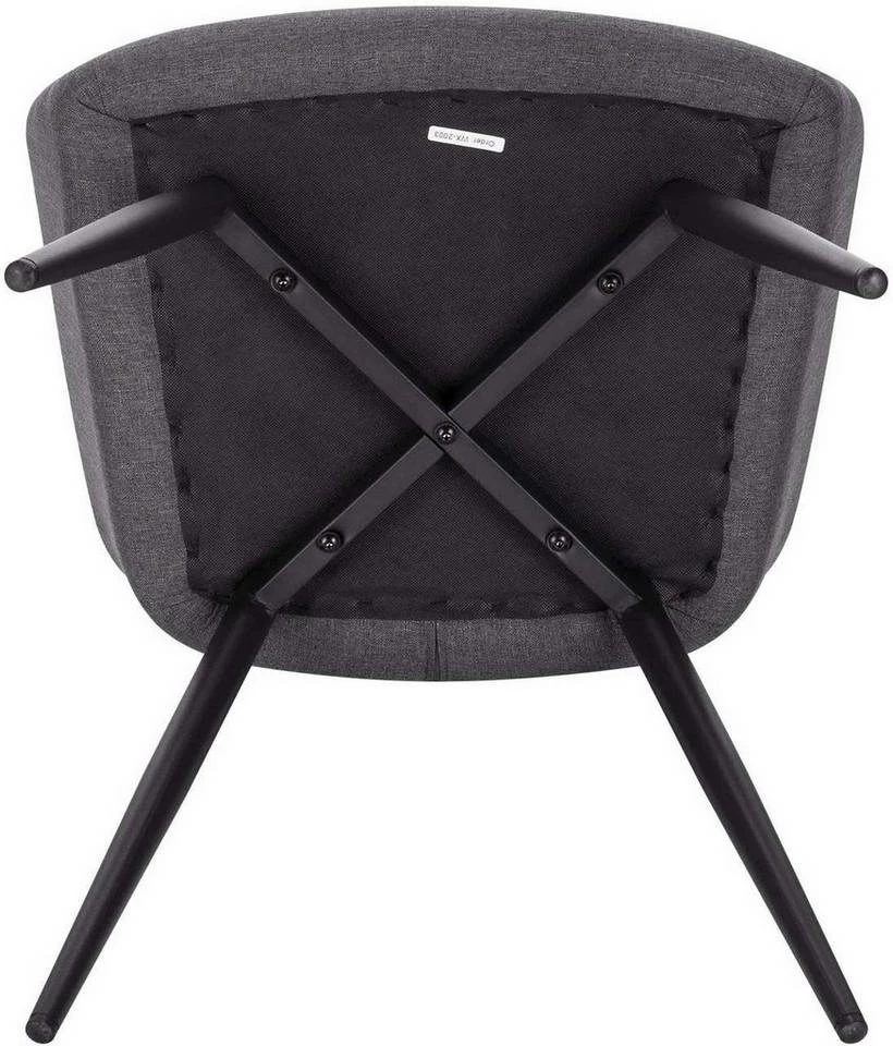 EUGAD Esszimmerstuhl (1 Stück), Wohnzimmerstuhl aus Leinen Polsterstuhl mit Armlehnen und Rückenlehne schwarze Gestell aus Metall Hellgrau Dunkelgrau 17 EUGAD Esszimmerstuhl (1 Stück), Wohnzimmerstuhl aus Leinen Polsterstuhl mit Armlehnen und Rückenlehne schwarze Gestell aus Metall Hellgrau Dunkelgrau – Bild 15