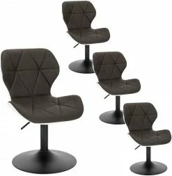 EUGAD Barhocker (4 St), niedriger Barhocker 360° Drehstuhl mit Rückenlehne 120kg belastbar Stuhl höhenverstellbar Kunstleder Sitzhöhe 40-54cm Dunkelbraun Weiß Anthrazit+Weiß, Dunkelbraun+Weiß -EUGAD Verkäufe 8cb86c74 de24 49e8 b045 13016f8f9b55