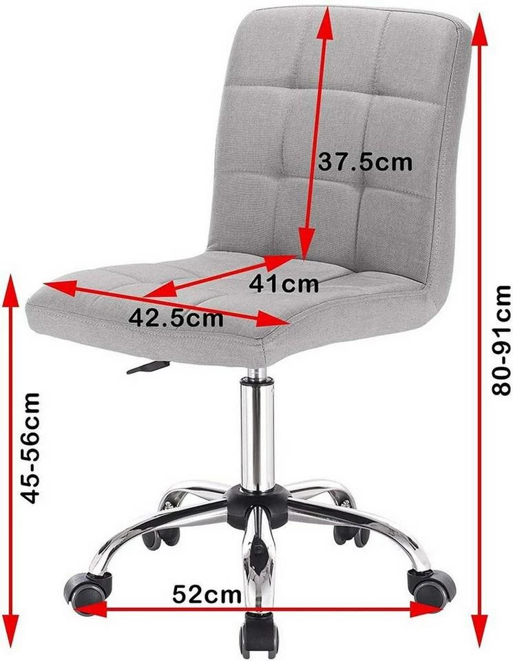 EUGAD Schreibtischstuhl, Bürohocker Schreibtischstuhl Rollhocker drehbar höhenverstellbar Stoffbezug Metall Dunkelgrau, Hellgrau 5 EUGAD Schreibtischstuhl, Bürohocker Schreibtischstuhl Rollhocker drehbar höhenverstellbar Stoffbezug Metall Dunkelgrau, Hellgrau – Bild 3