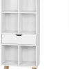 EUGAD Bücherregal, Bücherschrank Raumteiler mit Schublade, mit Fußbeine, 6 Fächer, Weiß -EUGAD Verkäufe 8d875c47 d4c8 58ea ae2f 765c43f60ee9