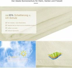 EUGAD Sonnensegel »0207ZYF«, Sonnenschutz 200g/m² HDPE Wetterschutz Creme -EUGAD Verkäufe 8e9a26fd 427d 5317 8401 f316606553df