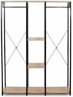 EUGAD Kleiderständer, Wäscheständer Garderobenständer mit Ablage Schwarzrohre und Eiche Platte Schwarz-Hell Eiche, Schwarz-Vintage, Weiß-Eiche -EUGAD Verkäufe 8f6bf794 ee76 57de 9b90 8142caf111f1