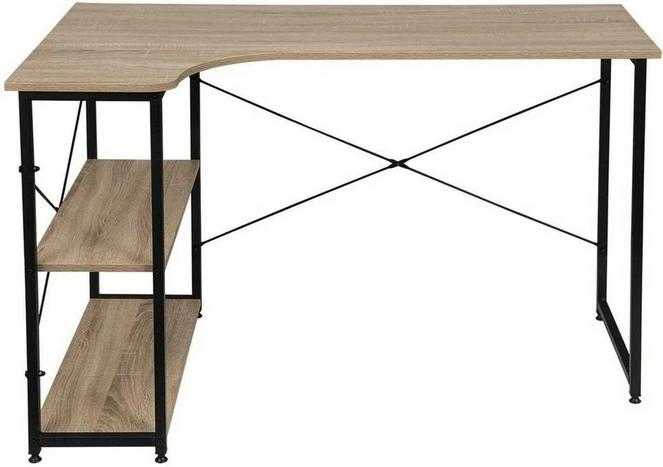 EUGAD Schreibtisch, PC-Tisch Bürotisch Arbeitstisch mit Bücherregal Holz 120x74x71,5 cm Hell Eiche Holz Vintage, Weiß+Hell Eiche 7 EUGAD Schreibtisch, PC-Tisch Bürotisch Arbeitstisch mit Bücherregal Holz 120x74x71,5 cm Hell Eiche Holz Vintage, Weiß+Hell Eiche – Bild 5