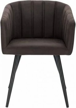 EUGAD Esszimmerstuhl, 2er-Set Polsterstuhl aus Stoffbezug mit Sesselförmigem Gepolstertem Sitz Dunkelbraun Grau -EUGAD Verkäufe 90584d95 8ebb 52b5 898a e53539145008