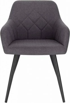 EUGAD Esszimmerstuhl (2 Stück), Wohnzimmerstuhl aus Leinen Polsterstuhl mit Armlehnen und Rückenlehne schwarze Gestell aus Metall Hellgrau Dunkelgrau -EUGAD Verkäufe 91b1d3c5 2f9b 551b 824b e50591e42c7d