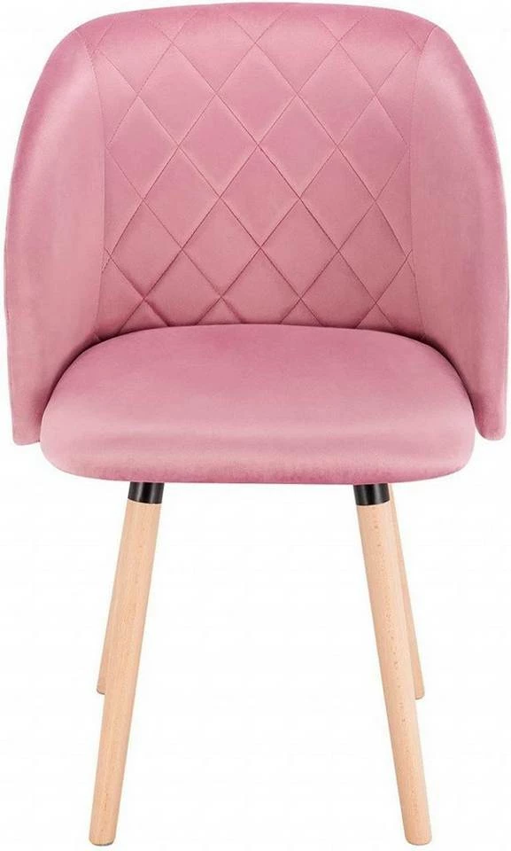 EUGAD Esszimmerstuhl, 2er-Set Esszimmerstuhl Küchenstuhl Samt Massivholz Rosa Cremeweiß 6 EUGAD Esszimmerstuhl, 2er-Set Esszimmerstuhl Küchenstuhl Samt Massivholz Rosa Cremeweiß – Bild 4