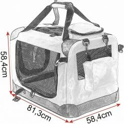 EUGAD Tiertransporttasche, Hundebox faltbar Hundetransportbox Auto Transportbox Reisebox Katzenbox Grau -EUGAD Verkäufe 946a3c09 5c75 5fe8 9e5b 38b79478337a
