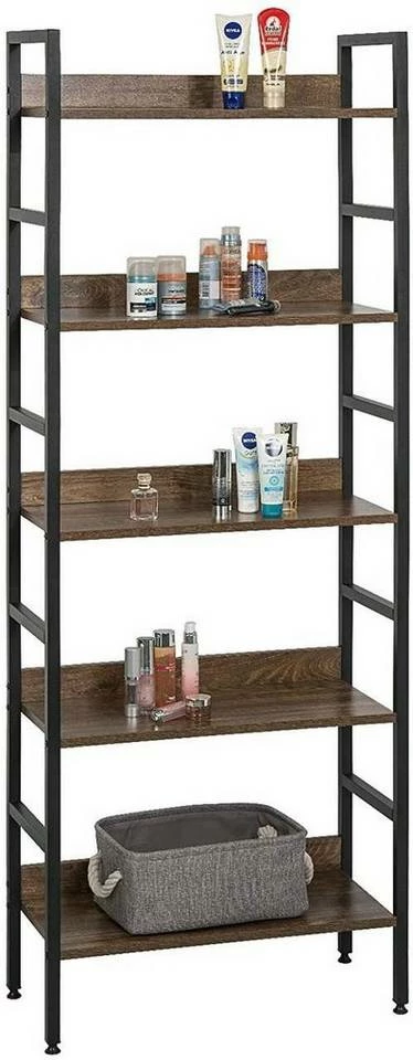 EUGAD Bücherregal, 1-tlg., Standregal, Küchenregal, 5 offenen Regalebenen, MDF, Metall, Schwarz Marmor Golden-Weißer Marmor, Vintage 13 EUGAD Bücherregal, 1-tlg., Standregal, Küchenregal, 5 offenen Regalebenen, MDF, Metall, Schwarz Marmor Golden-Weißer Marmor, Vintage – Bild 11