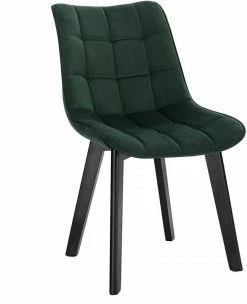 EUGAD Esszimmerstuhl (1 Stück), Wohnzimmerstuhl mit Rückenlehne, Polsterstuhl Küchenstuhl Weich Samt und Holz für ESS- und Wohnzimmer Dunkelgrau Dunkelgr&uuml;n, Rosa, Schwarz -EUGAD Verkäufe 95433ff5 18e0 4001 99cc 662525364dd4