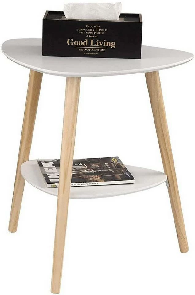 EUGAD Beistelltisch (1-St), Sofatisch Couchtisch Nachttisch Nachtkommode Nachtschrank Kaffeetisch mit 2 Ablagefäche Holzbeine MDF 50x40x55cm Weiß 6 EUGAD Beistelltisch (1-St), Sofatisch Couchtisch Nachttisch Nachtkommode Nachtschrank Kaffeetisch mit 2 Ablagefäche Holzbeine MDF 50x40x55cm Weiß – Bild 4