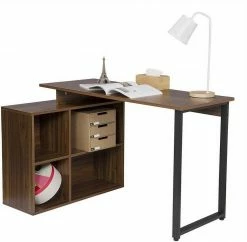 EUGAD Schreibtisch, mit Ablagen Holz 116x75x80cm Dunkelbuche Helleiche, Weiß -EUGAD Verkäufe 95605dab 3445 5355 b227 63ac9cfe54ee