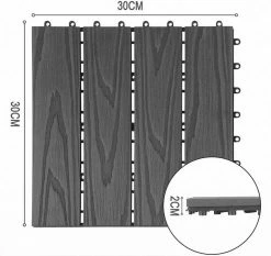 EUGAD WPC-Fliesen, 11 Stück WPC Terrassenfliesen 30x30cm Holzstruktur Anthrazit Coffee, Dunkelgrau, Hellgrau -EUGAD Verkäufe 9684fb7b 24d7 527e 87a2 05a0ea78c305
