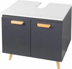 EUGAD Waschbeckenunterschrank Badschrank Unterschrank mit 2 Türe Weiß Grau, Schwarz, Weiß -EUGAD Verkäufe 96be9e13 f7ef 5ae8 91f7 f1fba975d676