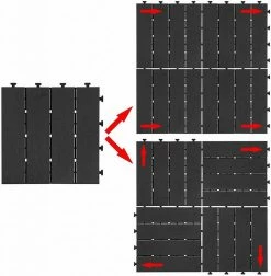 EUGAD WPC-Fliesen, 22 Stück WPC Terrassenfliesen in T-Form 30x30cm Dunkelgrau Anthrazit, Braun, Hellgrau 43 EUGAD WPC-Fliesen, 22 Stück WPC Terrassenfliesen in T-Form 30x30cm Dunkelgrau Anthrazit, Braun, Hellgrau -EUGAD Verkäufe 97676b04 4934 59c1 9685 4deb2f20552b