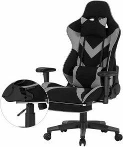 EUGAD Gaming Chair, Bürostuhl, Gaming Stuhl, Stoffbezug Rot Grau, Schwarz -EUGAD Verkäufe 97ea16bd 3538 5f2b aed7 630e94471707