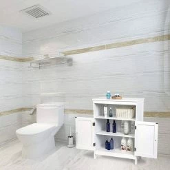 EUGAD Badkommode, Badschrank Beistellschrank, mit Doppeltür, 3 Fächern, MDF, Weiß 14 EUGAD Badkommode, Badschrank Beistellschrank, mit Doppeltür, 3 Fächern, MDF, Weiß -EUGAD Verkäufe 98d36a30 7aa8 5c24 aa7a 3f534cae2816