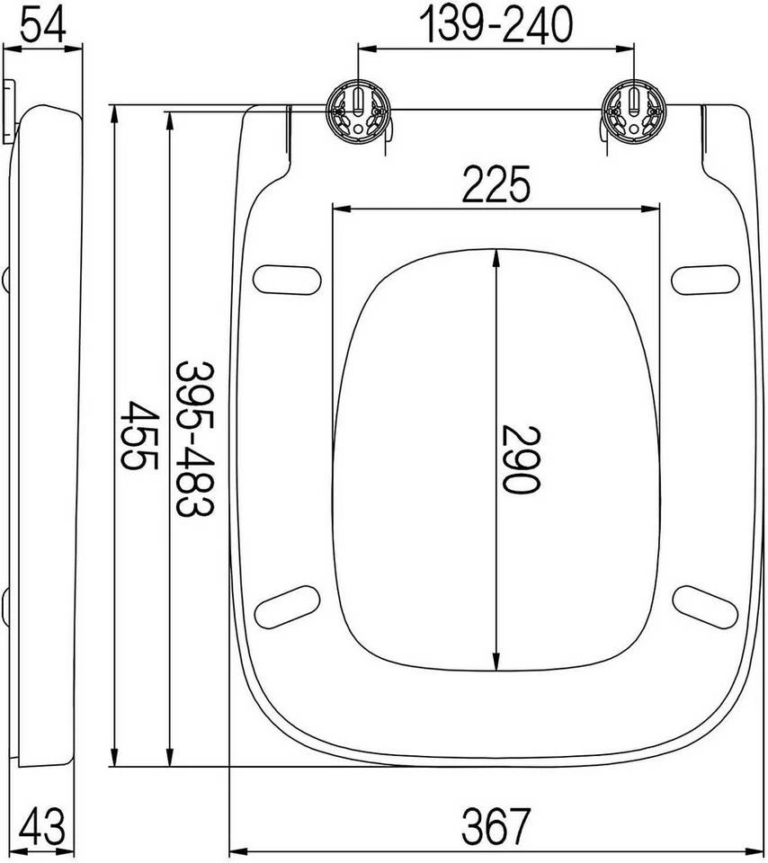 EUGAD WC-Sitz, Toilettendeckel mit Absenkautomatik Eckige Form Weiß 4 EUGAD WC-Sitz, Toilettendeckel mit Absenkautomatik Eckige Form Weiß – Bild 2