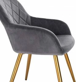 EUGAD Esszimmerstuhl (2 Stück), Wohnzimmerstuhl mit Armlehnen und Rückenlehne aus Samt Polsterstuhl Metallbeine in Gold Dunkelgrau Dunkelgrau | Dunkelgrau, Schwarz | Schwarz -EUGAD Verkäufe 9a8639a2 3aaf 56be 95dd f30b61ae9950