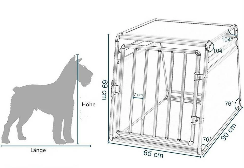 EUGAD Tiertransportbox, Hundetransportbox Alu Hundebox Reisebox Autobox für Husky Samojede Weimaraner Labrador Golden Retriever 90 x 65 x 69 cm XXL Schwarz Grau 5 EUGAD Tiertransportbox, Hundetransportbox Alu Hundebox Reisebox Autobox für Husky Samojede Weimaraner Labrador Golden Retriever 90 x 65 x 69 cm XXL Schwarz Grau – Bild 3