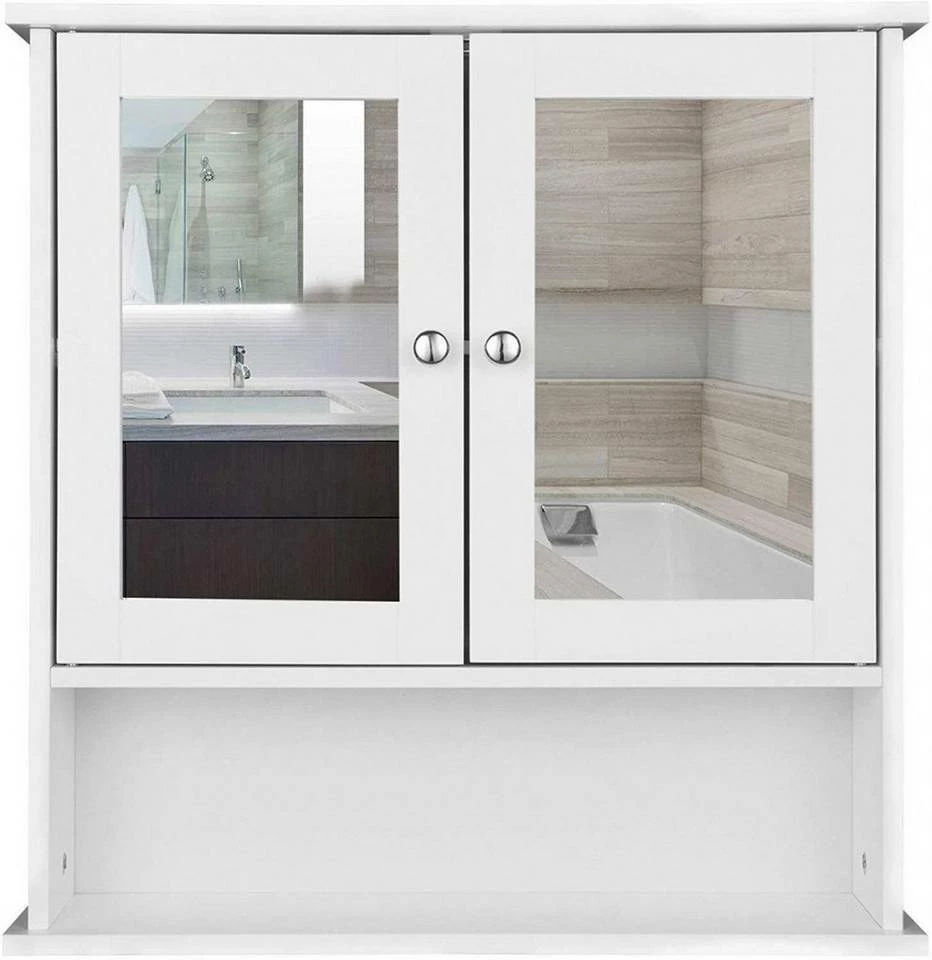 EUGAD Spiegelschrank Hängeschrank mit Ablage mit Ablage Schminkschrank aus Holz 56 x 58 x 13 cm weiß 8 EUGAD Spiegelschrank Hängeschrank mit Ablage mit Ablage Schminkschrank aus Holz 56 x 58 x 13 cm weiß – Bild 6