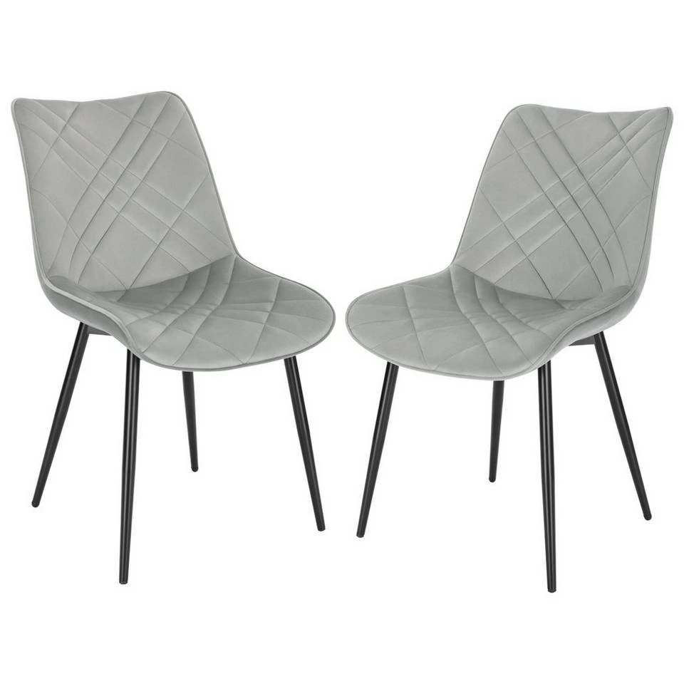 EUGAD Esszimmerstuhl (2 Stück), Küchenstuhl, Polsterstuhl Stuhl,Wohnzimmerstuhl ohne Armlehne, Metallbeine, Samt, Hellgrau Dunkelgrau, Schwarz 3 EUGAD Esszimmerstuhl (2 Stück), Küchenstuhl, Polsterstuhl Stuhl,Wohnzimmerstuhl ohne Armlehne, Metallbeine, Samt, Hellgrau Dunkelgrau, Schwarz