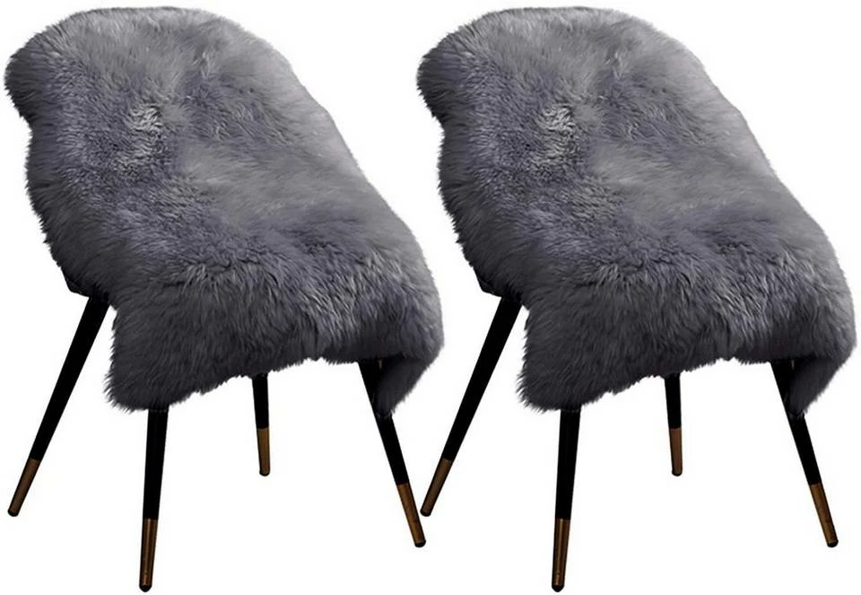 Teppich, EUGAD, 2er-Set Öko Lammfell echtes Longhair Fell XL (100-104)x65cm Grau 3 Teppich, EUGAD, 2er-Set Öko Lammfell echtes Longhair Fell XL (100-104)x65cm Grau