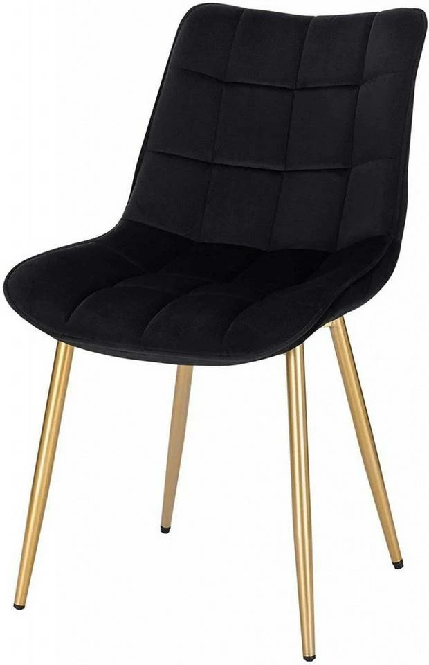 EUGAD Esszimmerstuhl, 4er-Set Küchenstühle Wohnzimmerstuhl mit Rückenlehne, Samt Sitzfläche, Gold Beine Grau Dunkelgrün, Rosa, Schwarz 18 EUGAD Esszimmerstuhl, 4er-Set Küchenstühle Wohnzimmerstuhl mit Rückenlehne, Samt Sitzfläche, Gold Beine Grau Dunkelgrün, Rosa, Schwarz – Bild 16