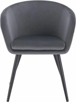 EUGAD Esszimmerstuhl, 2er-Set mit Armlehne, Retro Design, Samt, Metall Schwarz Dunkelgrau, Hellgrau -EUGAD Verkäufe 9d49e5da 9c3e 5d06 93df 1025340dafcb