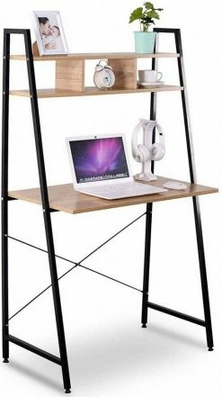 EUGAD Schreibtisch, Bürotisch Computertisch Arbeitstisch PC Tisch mit Ablage Holz Stal Holz Vintage+schwarz Hell Eiche+schwarz -EUGAD Verkäufe 9e013f3e 5b5e 5bcf b95f 30c366508ac5