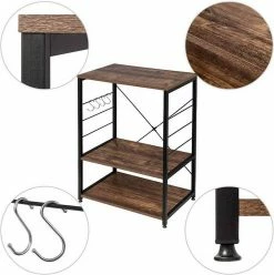 EUGAD Küchenregal, Standregal Bäckerregal, Industrie Design, MDF, Metall, Vintage -EUGAD Verkäufe 9e01dddd 1b24 5aa0 9dd5 249483c86622