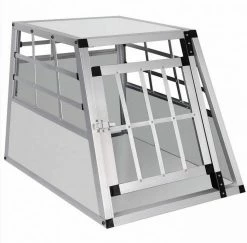 EUGAD Tiertransportbox, Hundetransportbox Alu Hundebox Reisebox Autobox für kleine/mittlere Hunde Französische Bulldogge Beagle Terriers Dackel Shiba Inu 69 x 54 x 50 cm L Schwarz, Silber -EUGAD Verkäufe 9fbc859d a746 5deb 89a6 14e320c3494b