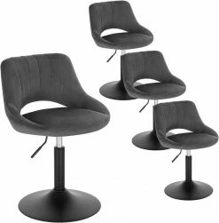 EUGAD Barhocker (4 St), Barstuhl Barsessel Sessel Loungesessel höhenverstellbar Clubsessel Cocktailsessel Drehsessel Samt Sitzhöhe 40–55 cm Schwarz Dunkelgrau, Rosa -EUGAD Verkäufe a2508ce4 02c3 420d ad24 4fdacb7feeea