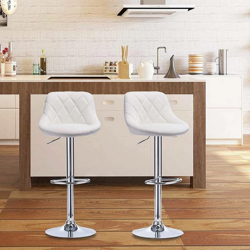 EUGAD Barhocker, 2er-Set Barstühle, höhenverstellbar, 360°drehbar Weiß Bordeaux, Cremeweiß, Grau, Khaki, Rot, Schwarz, Weiß 4 EUGAD Barhocker, 2er-Set Barstühle, höhenverstellbar, 360°drehbar Weiß Bordeaux, Cremeweiß, Grau, Khaki, Rot, Schwarz, Weiß – Bild 2