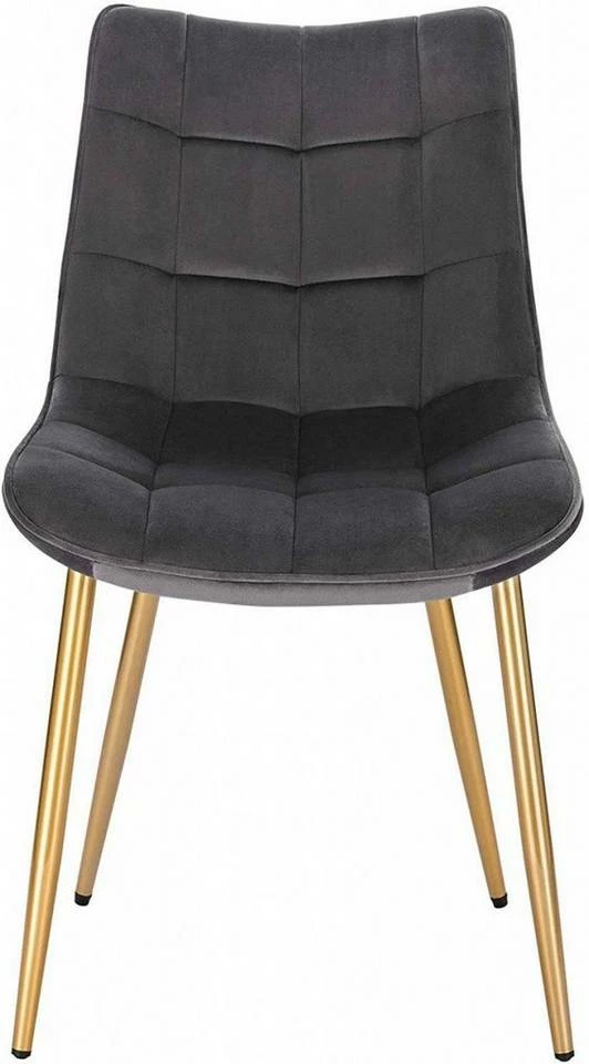 EUGAD Esszimmerstuhl, 4er-Set Küchenstühle Wohnzimmerstuhl mit Rückenlehne, Samt Sitzfläche, Gold Beine Grau Dunkelgrün, Rosa, Schwarz 6 EUGAD Esszimmerstuhl, 4er-Set Küchenstühle Wohnzimmerstuhl mit Rückenlehne, Samt Sitzfläche, Gold Beine Grau Dunkelgrün, Rosa, Schwarz – Bild 4