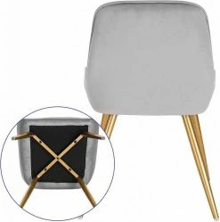 EUGAD Esszimmerstuhl, 4 Stücke Retro Küchenstuhl Sitzfläche aus Samt mit Metallbeine Dunkelgrün Bordeaux, Dunkelgrau, Dunkelgr&uuml;n, Hellgrau, Rosa, Schwarz -EUGAD Verkäufe a32d4d3a 1031 56f8 bc34 24b1c944f331