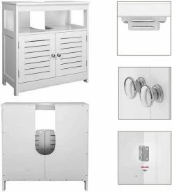 EUGAD Waschbeckenunterschrank Badezimmerschrank Unterschrank Waschtisch Badschrank mit 2 Türen mit Ablage 60x30x60 cm Weiß -EUGAD Verkäufe a51e2b08 60b0 54cb a9f6 9b789f13f580