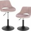 EUGAD Barhocker (2 St), Barstuhl Barsessel Sessel Loungesessel höhenverstellbar Clubsessel Cocktailsessel Drehsessel Samt Sitzhöhe 40–55 cm Rosa Dunkelgrau, Schwarz -EUGAD Verkäufe a6f9f939 57b5 492b b15d 3f5f31d93422