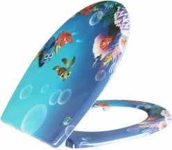 EUGAD WC-Sitz, Toilettendeckel mit Absenkautomatik Clownfisch