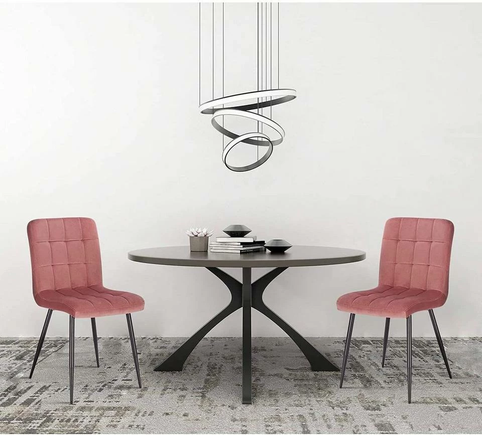 EUGAD Esszimmerstuhl (4 Stück), Polsterstuhl Wohnzimmerstuhl Samtstuhl Sessel mit Rückenlehne, Metallbeine, Sitzfläche aus Samt, Blau Creme, Dunkelgrau, Hellgrau, Rosa 18 EUGAD Esszimmerstuhl (4 Stück), Polsterstuhl Wohnzimmerstuhl Samtstuhl Sessel mit Rückenlehne, Metallbeine, Sitzfläche aus Samt, Blau Creme, Dunkelgrau, Hellgrau, Rosa – Bild 16