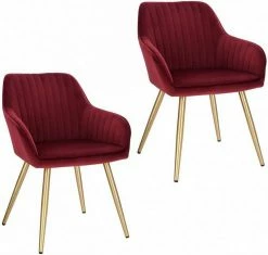 EUGAD Esszimmerstuhl, stühle 2er-Set,Samt,mit goldener Metallbeinen Blau, Bordeaux, Dunkelgrau, Dunkelgrün, Hellgrau, Rosa, Schwarz -EUGAD Verkäufe a8a709d0 9eff 53fc 84fe 3902b2b26894