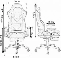 EUGAD Gaming Chair, Bürostuhl, Gaming Stuhl, Kunstleder, mit einstellbaren Armlehnen Rot Blau, Schwarz, Wei&szlig; -EUGAD Verkäufe a8ba6b78 8dca 5660 941c 741e9eeb4984